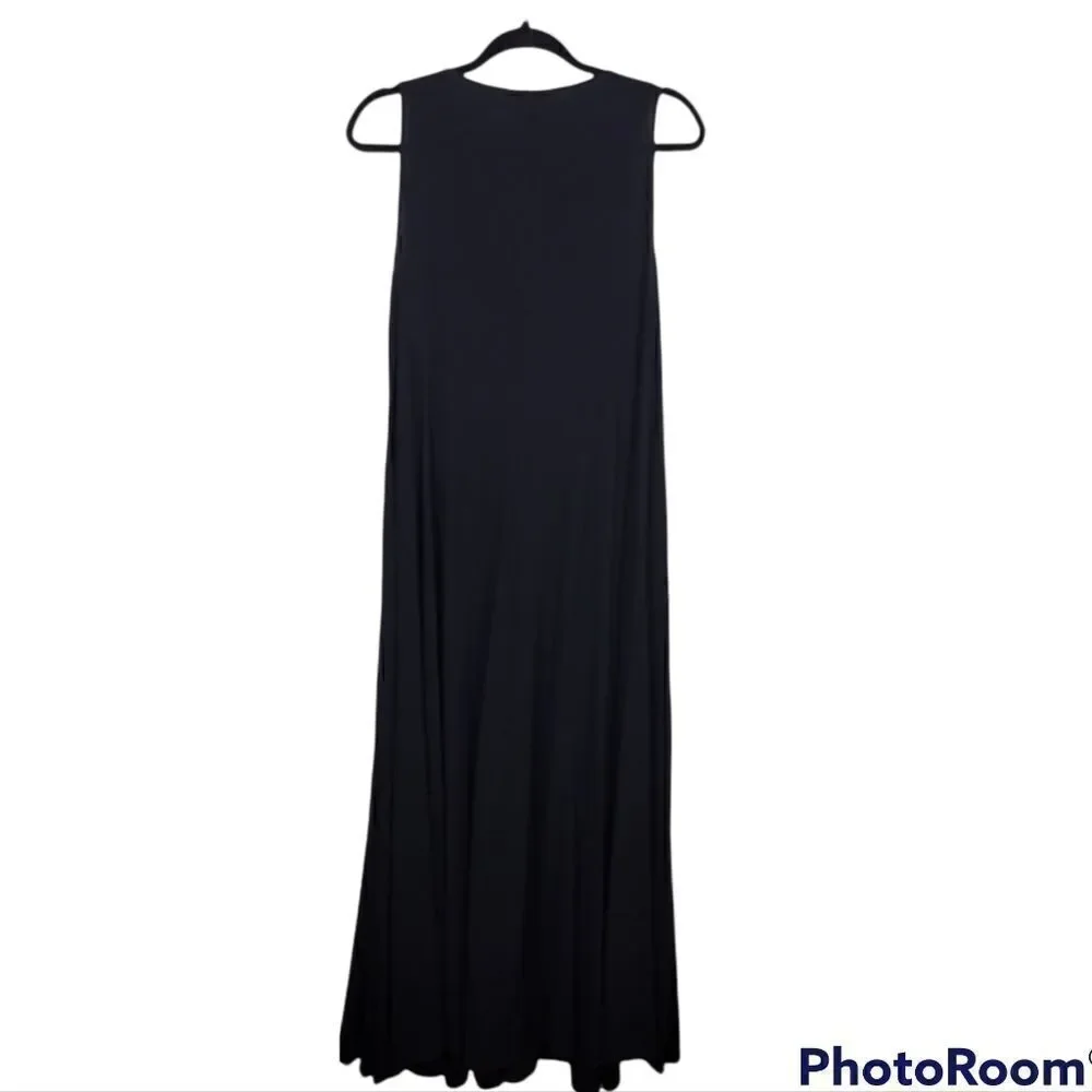 Torrid Lace-Up Challis Trapeze Maxi Dress – Black 00 (10) - Picture 8 of 13
